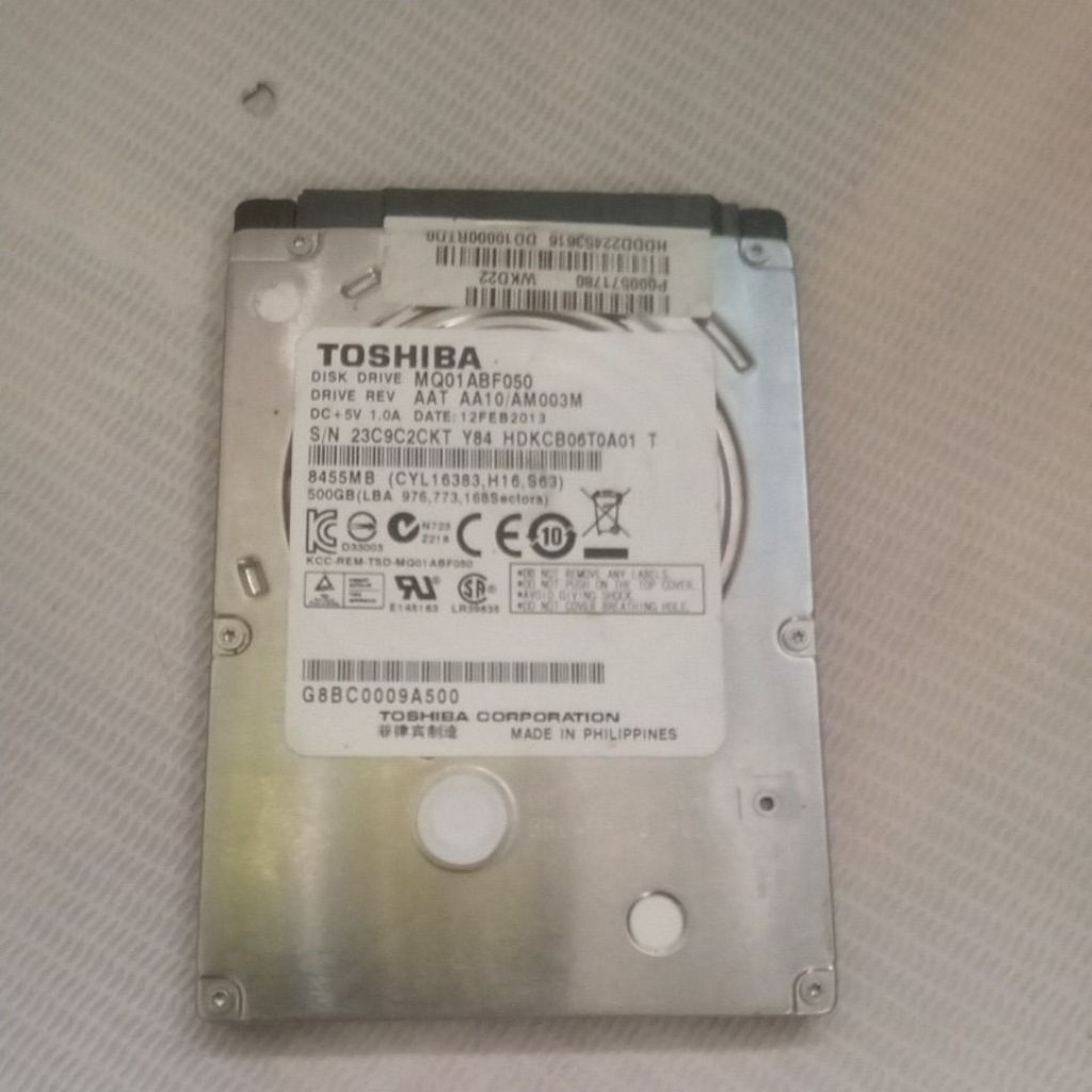 HDD Laptop Toshiba Slim 500gb health 18%