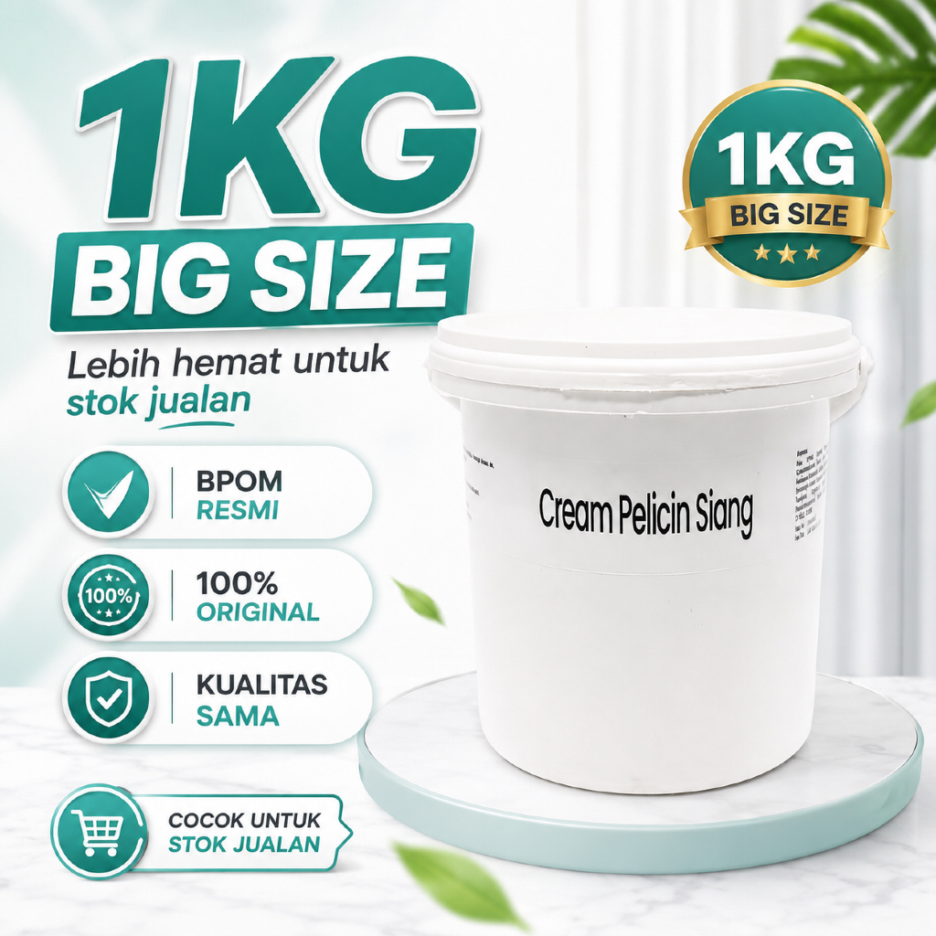 JUMBO 1 KG  | CREAM PELICIN SIANG | Salep Pelicin Siang (Yellow Moist) 1 kg | Mencerahkan, Melembabk