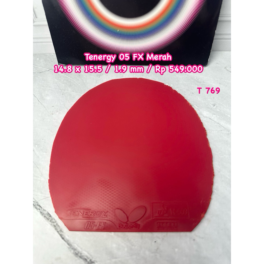 SECOND KARET BET BAT BAD KARET TENIS MEJA TENERGY 05 FX MERAH