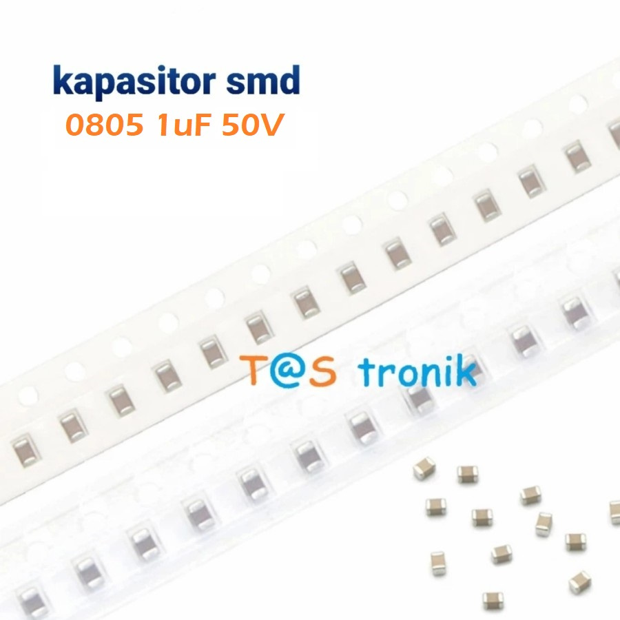 (10pcs) kapasitor smd 1uf 50V capacitor 0805 capacitor smd 1 UF