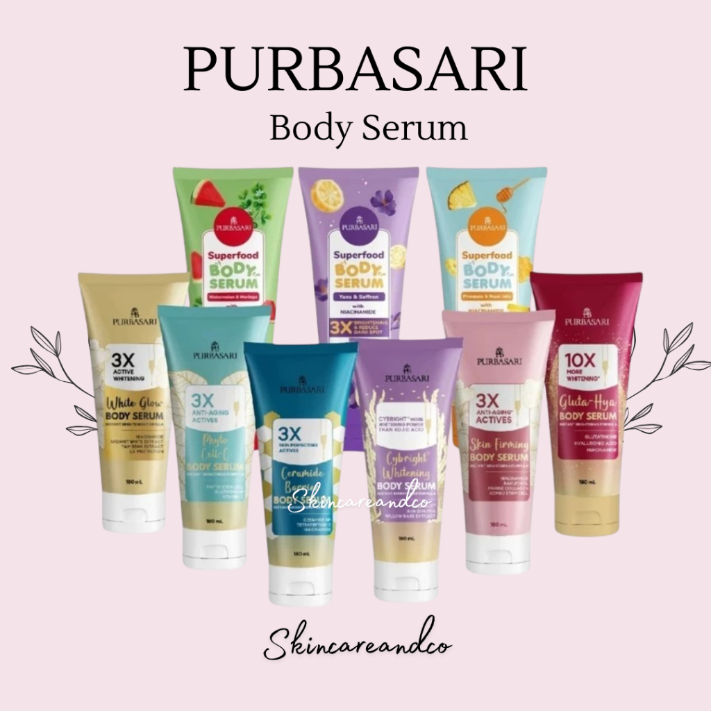 PURBASARI Superfood Body Serum 180ml | Watermelon Moringa | Yuzu & Saffron | Pineapple Royal Jelly