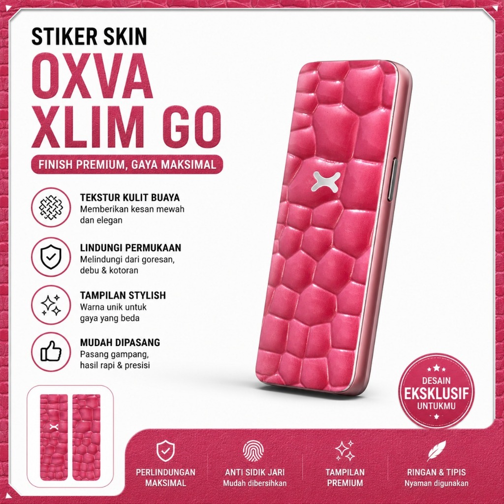VSPIRIT Garskin Pod Oxva Xlim Go Motif Birkin Pink | Stiker Skin Premium Anti Lecet Anti Gores Bahan