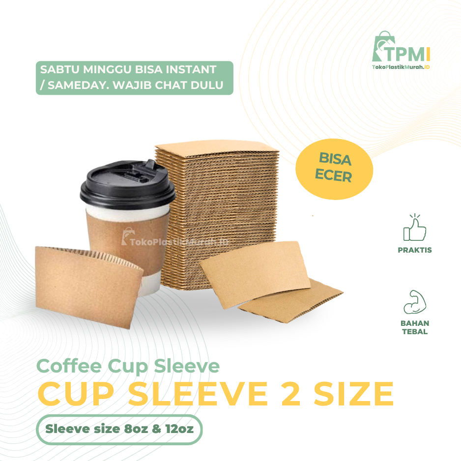 [BISA INSTANT] CUP SLEEVE PAPER CUP | SLEEVE KERTAS | CUP SLEEVE | PAPER SLEEVE | SLEEVE GELAS