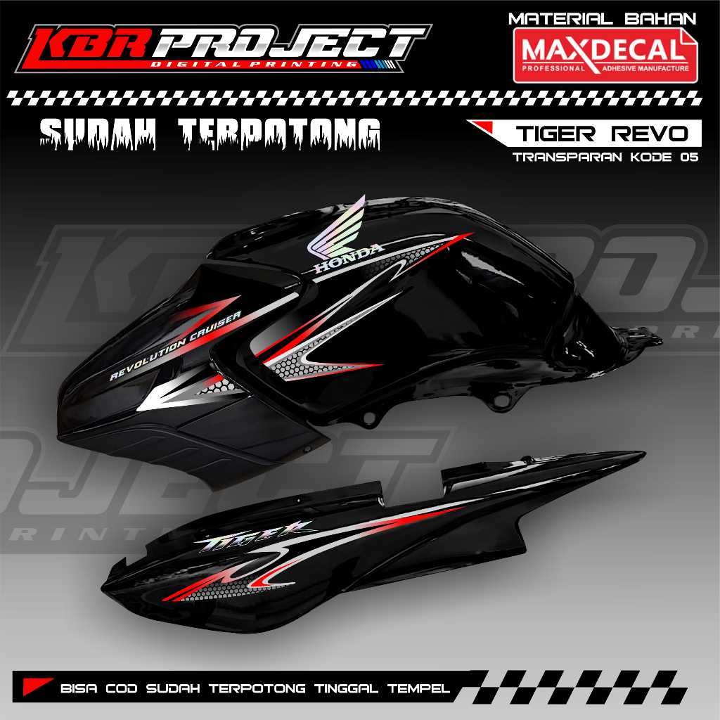 Striping Tiger Revo Variasi Striping Tiger Custom ss HOLOGRAM TRANSPARAN KODE 05