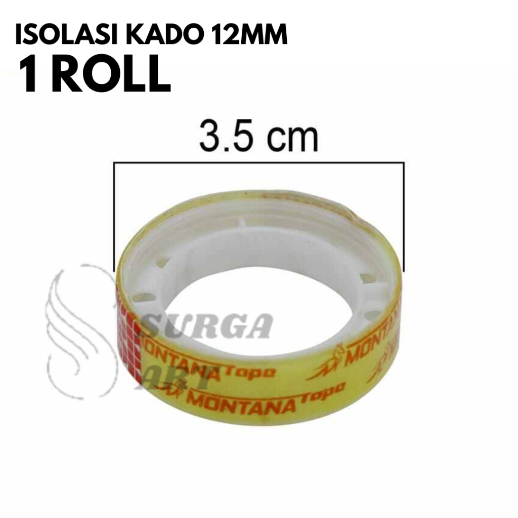 Isolasi Kado 12mm Lakban Kecil Pita Rekat Bening Solasi Clear Tape Tapecutter Adhesive Selotip Selot
