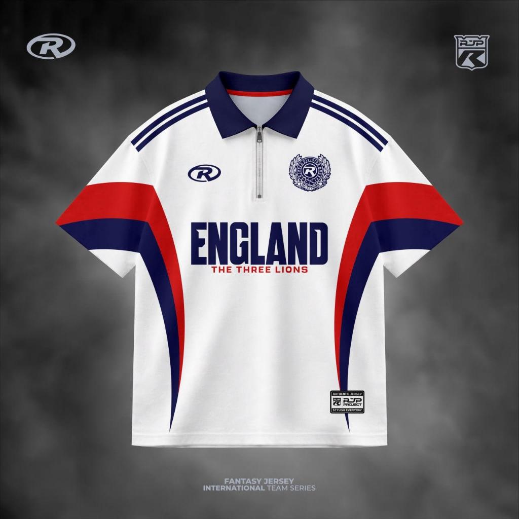 NYARA.CO Jersey England Piala Dunia Warna Putih Unisex Dryfit Brazil Milano
