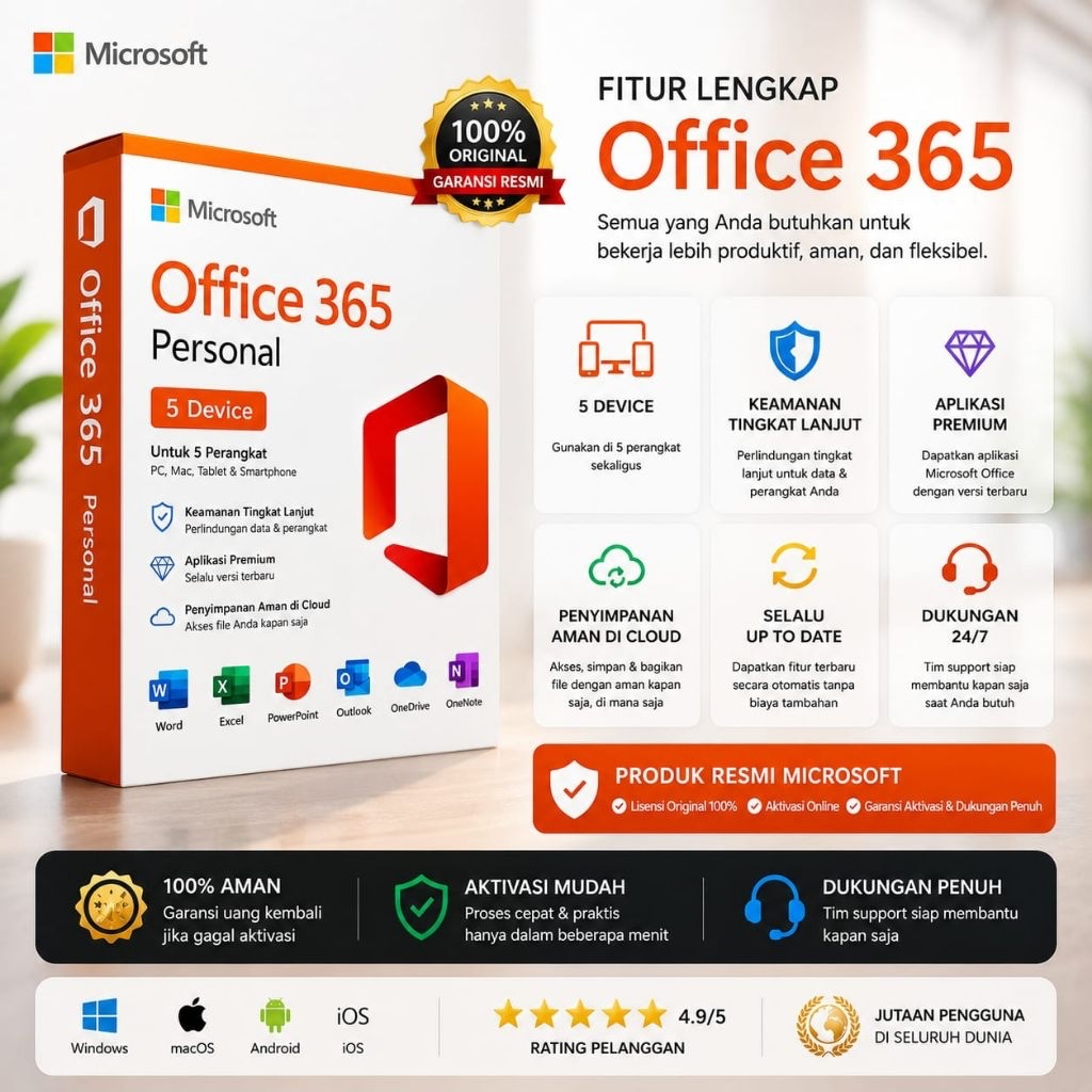 Lisensi Office 365 Original Username Lifetime Bergaransi