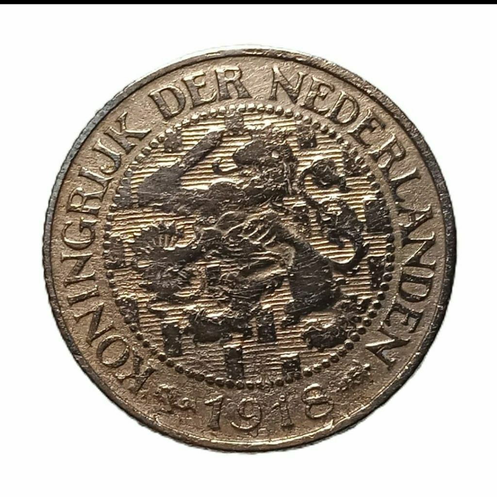 PROMO 1918 KONINGRIJK (1CENT) GULDEN ERA  WIHELMINA BELANDA KOLEKSI KUNO COIN BANYAK DICARI KOLEKTOR