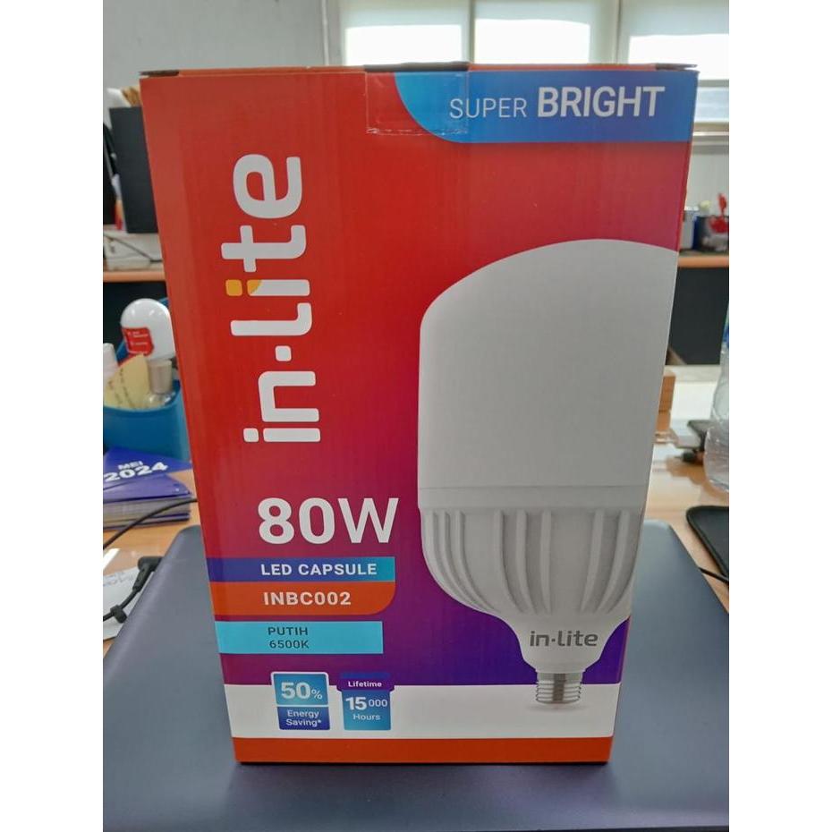 Lampu Led Jumbo Inlite 80w Putih / Lampu 80 Watt LED IN LITE 80 WattCapsule Bohlam LED INLITE 80W