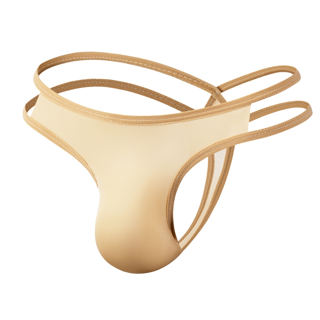 YUTATA Men Thong CD Celana Dalam Pria Thong Krem B607i