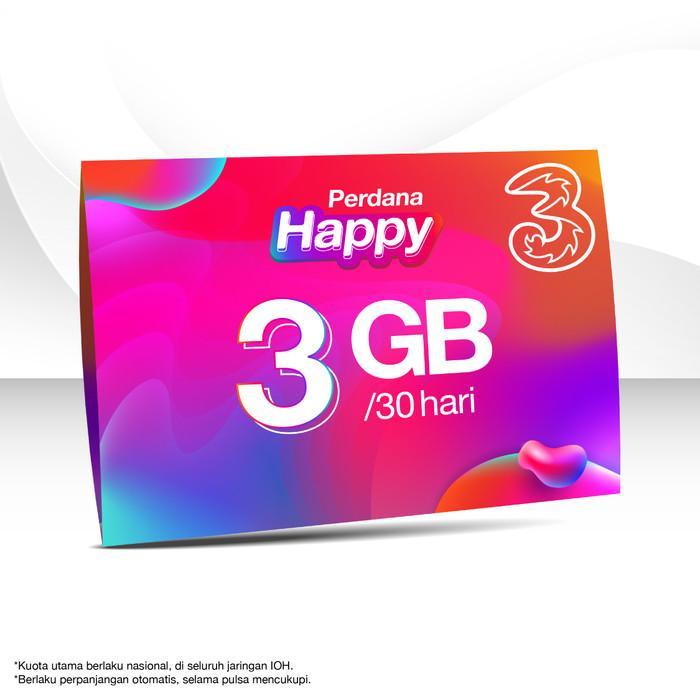 KARTU PERDANA TRI 3GB NASIONAL FULL SUPPORT 4G 5G LANGSUNG REGISTRASI MASA AKTIF 30HARI