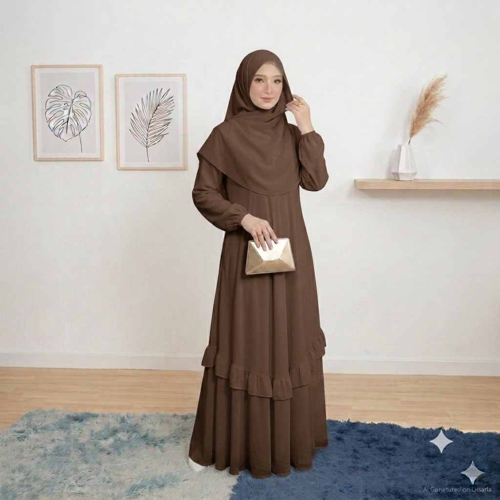 Gamis Melayu Terbaru 2025 / Gamis Malaysia Busui Umpak Bahan Ceruty Babydoll Wanita Dewasa Jumbo