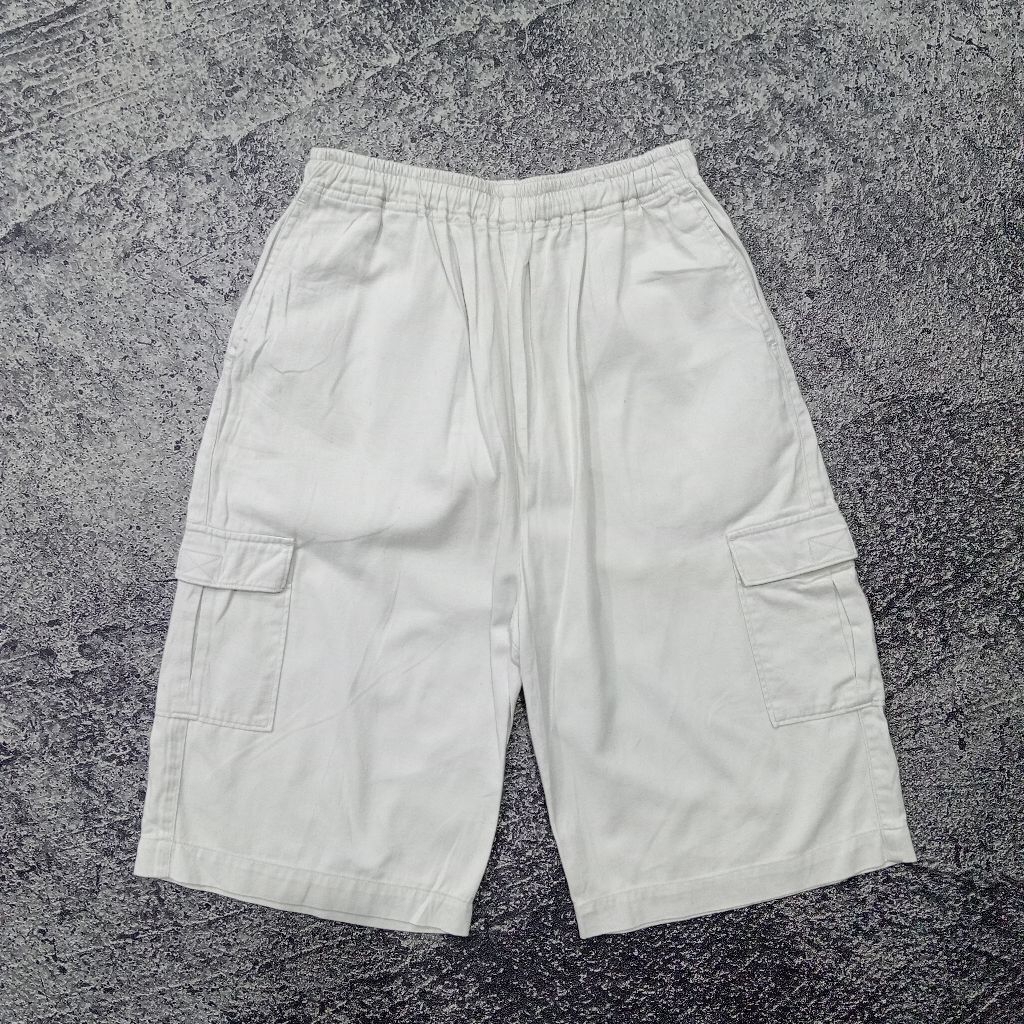 Celana pendek cargo short pants UNBRAND putih tulang murah size 25-34