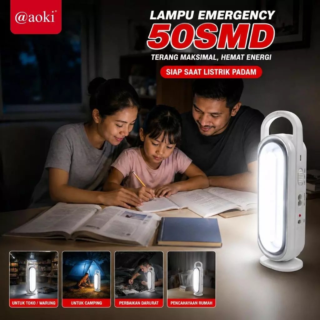 Aoki Lampu Emergency AK-7830 50SMD 1300MAH