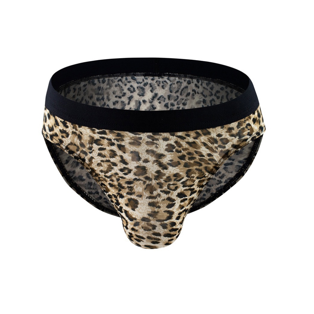 VANSKOOS Leopard Print Men Brief CD Celana Dalam Pria Segitiga 22BKA