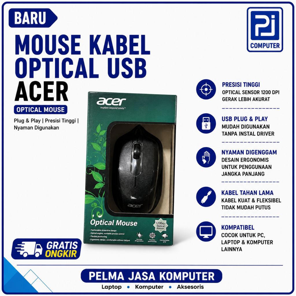 ( BARU ) Mouse kabel optical USB ACER