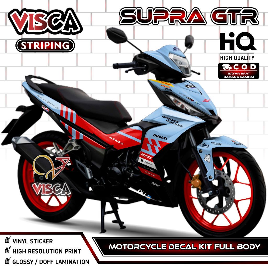Decal Supra GTR Full Body - Stiker Supra GTR 150 Full Body - Dekal Supra GTR Full Body - Striping Su