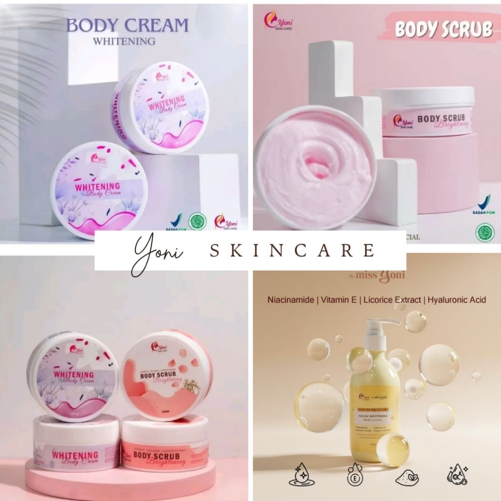 YONI BODY CREAM 250 gram / YONI BODY SCRUB 250 gram / YONI BODY LOTION 300 ml