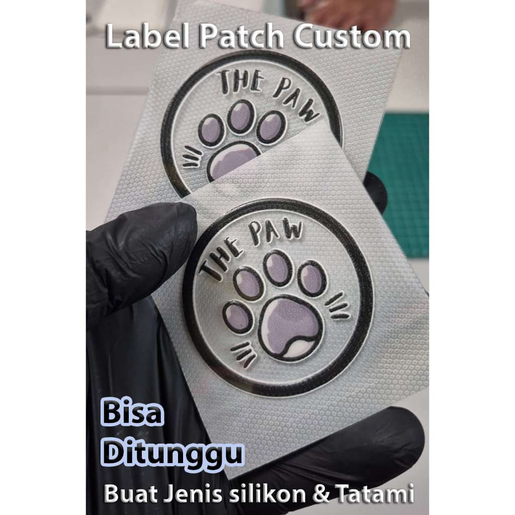 Pabrik label patch custom desain bebas harga murah desain 3D di Bandung bahan rubber silikon tatami 