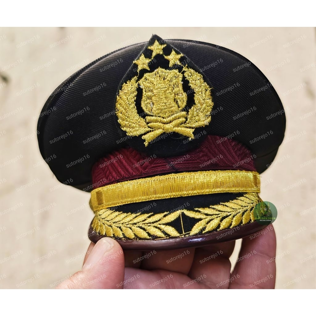 miniatur topi pet polri polisi pamen