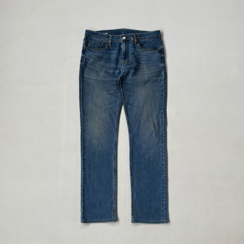 Muji Slim Fit Blue Wash Denim Long Pants