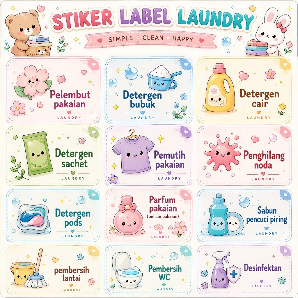 stiker label laundry edition