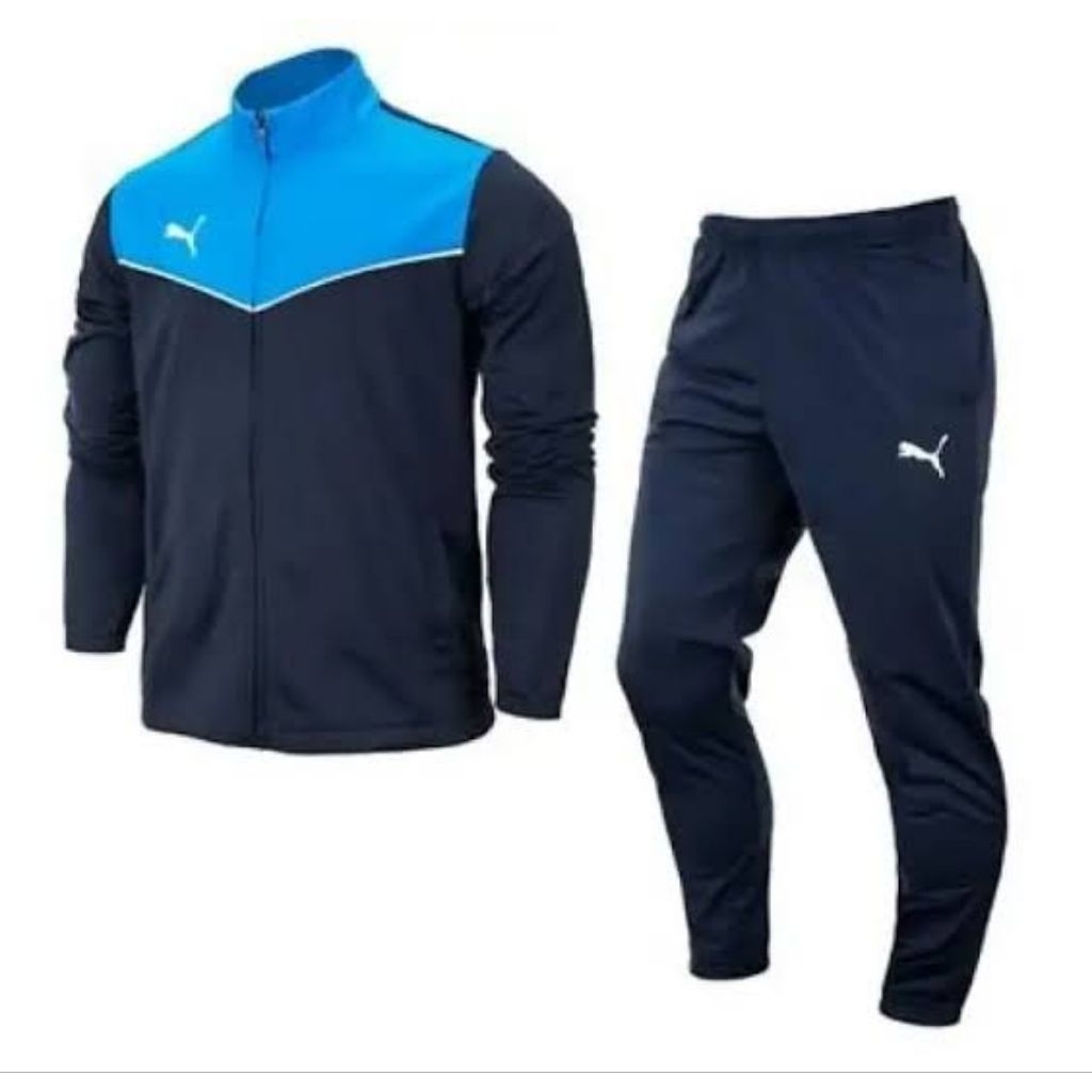 Jaket Tracksuit Pria Puma Invidual Blue