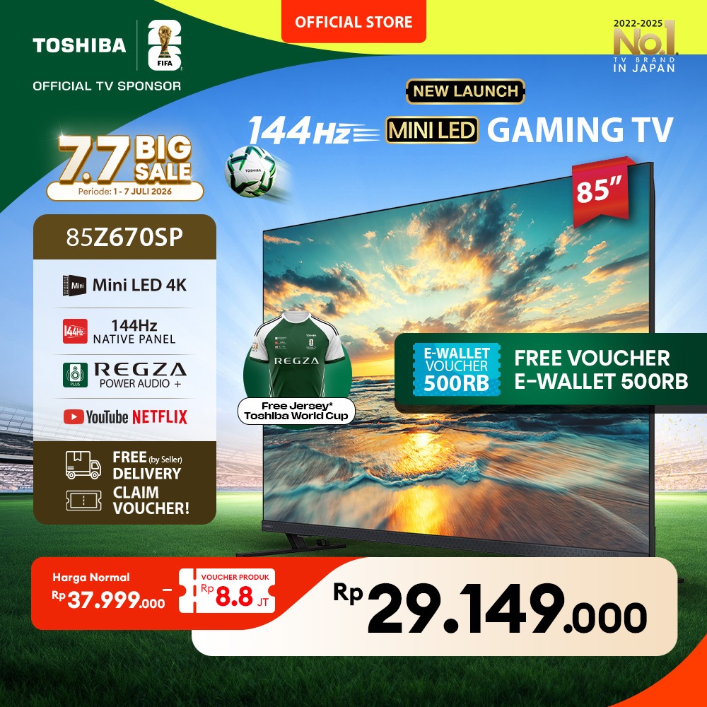 [AI 4K Mini LED TV] Toshiba 85" 4K UHD AI Smart TV - Dolby Vision IQ Dolby Atmos HDR10+ AMD Freesync