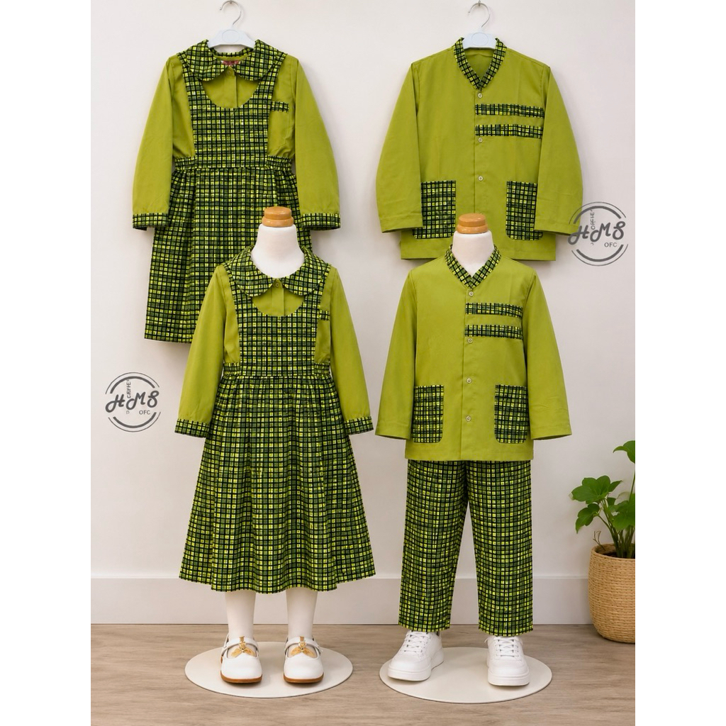 Seragam baju muslim TK gamis kodok hijau