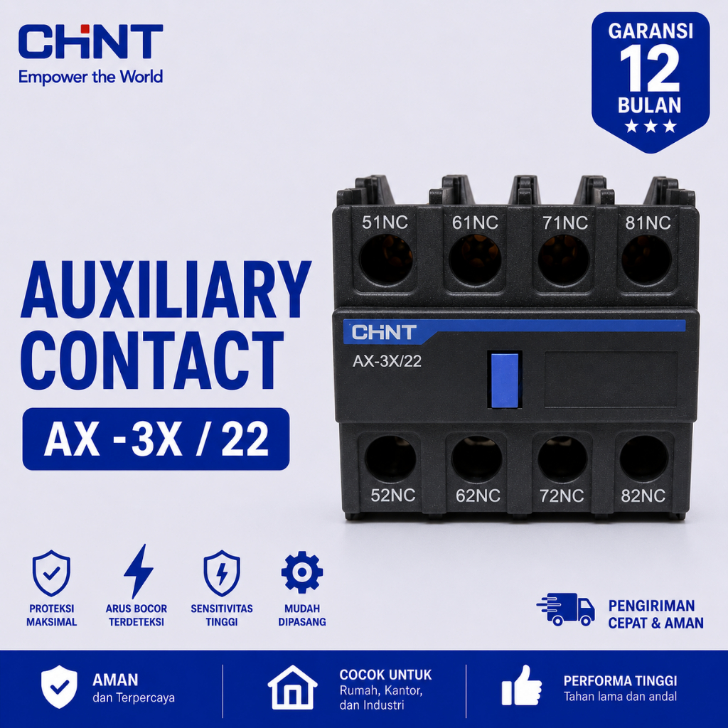 CHINT AUXILIARY BLOCK CONTACT AX - 3X / 22 2NO 2NC AC CONTACTOR ORIGINAL