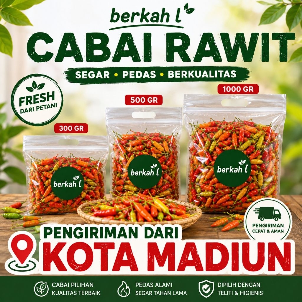 [KOTA MADIUN] Cabai Rawit 1 kg, 500 gr dan 300 gr