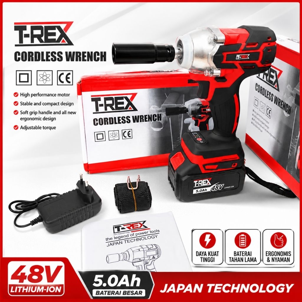 bor impact T-rex 350Nm pembuka baut motor mobil