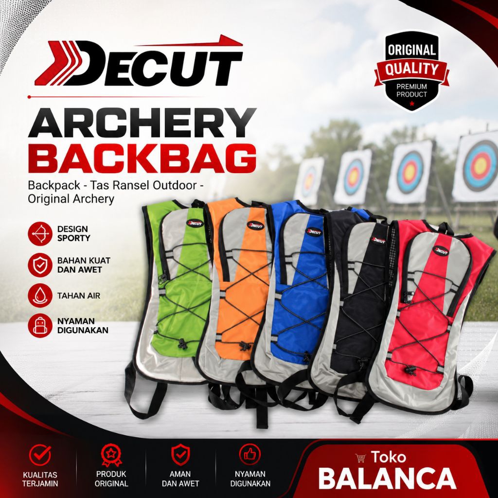 DECUT Archery Backpack Original - Tas Ransel Panahan Outdoor - Tas Busur Panah - Archery Backbag