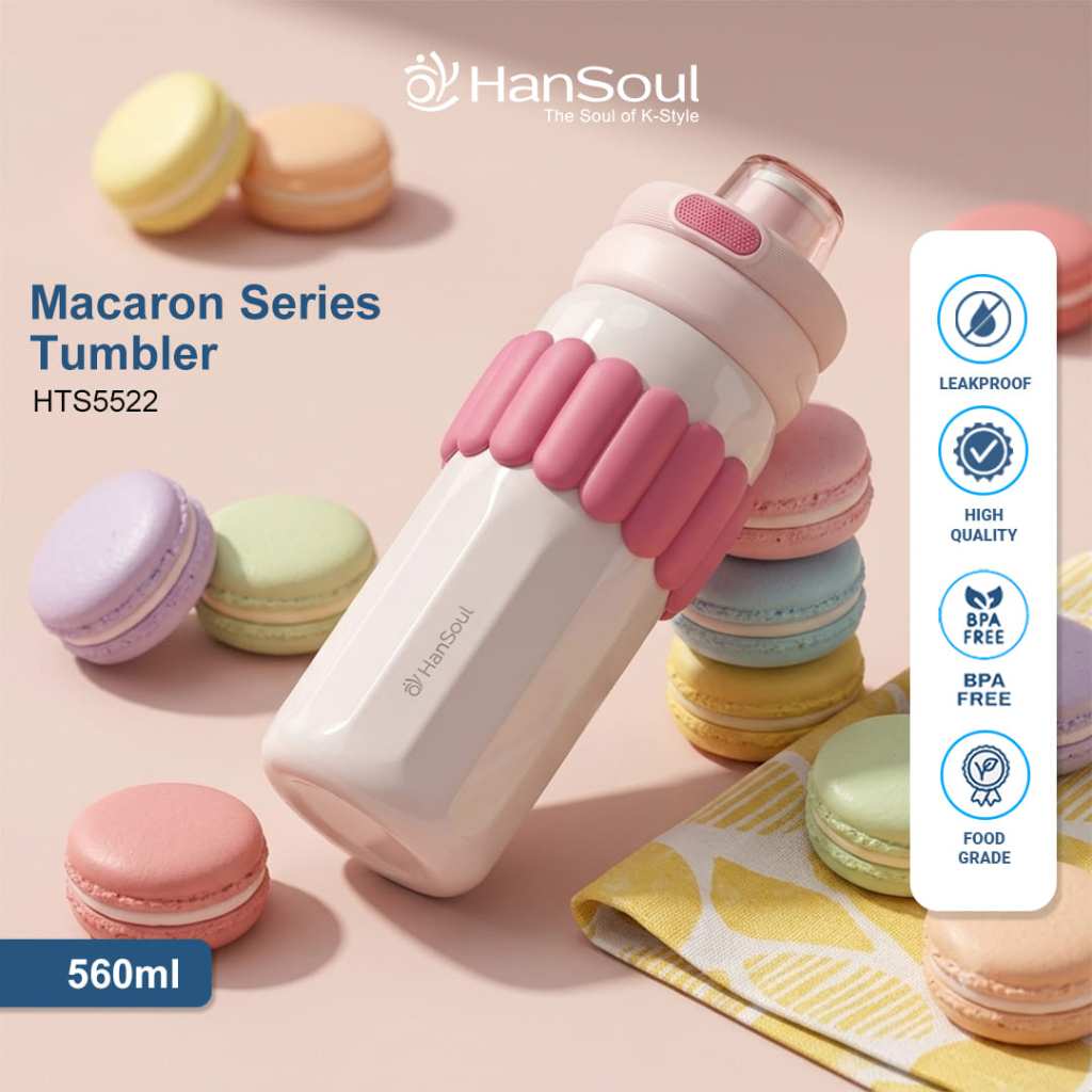 Hansoul Macaron Series Tumbler - Tumbler Mini Lucu Korea Warna Pastel Aesthetic Stainless Steel Taha