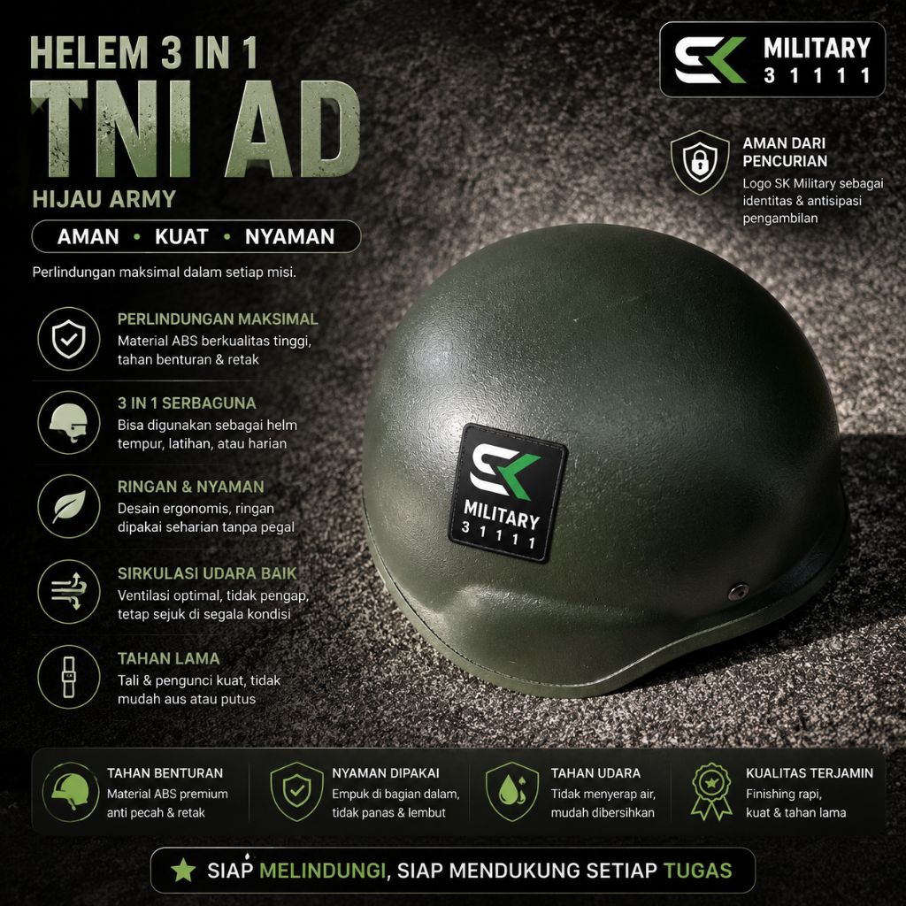 Helm 3in1 Hijau Original PT Duta