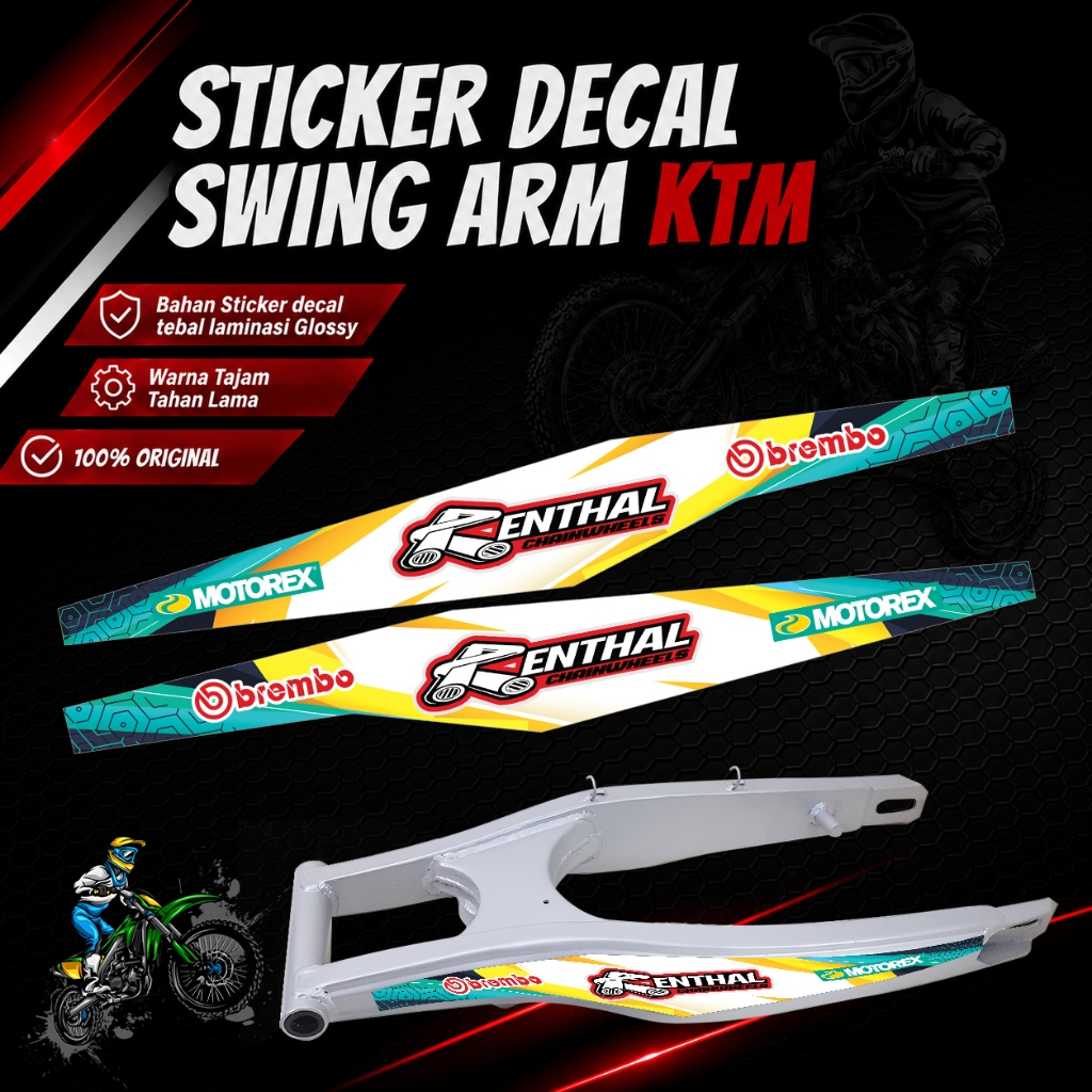 Stiker Sticker Decal Swing Arm KTM Lislas Trail Supermoto Universal Variasi Warna kiri kanan KLX CRF