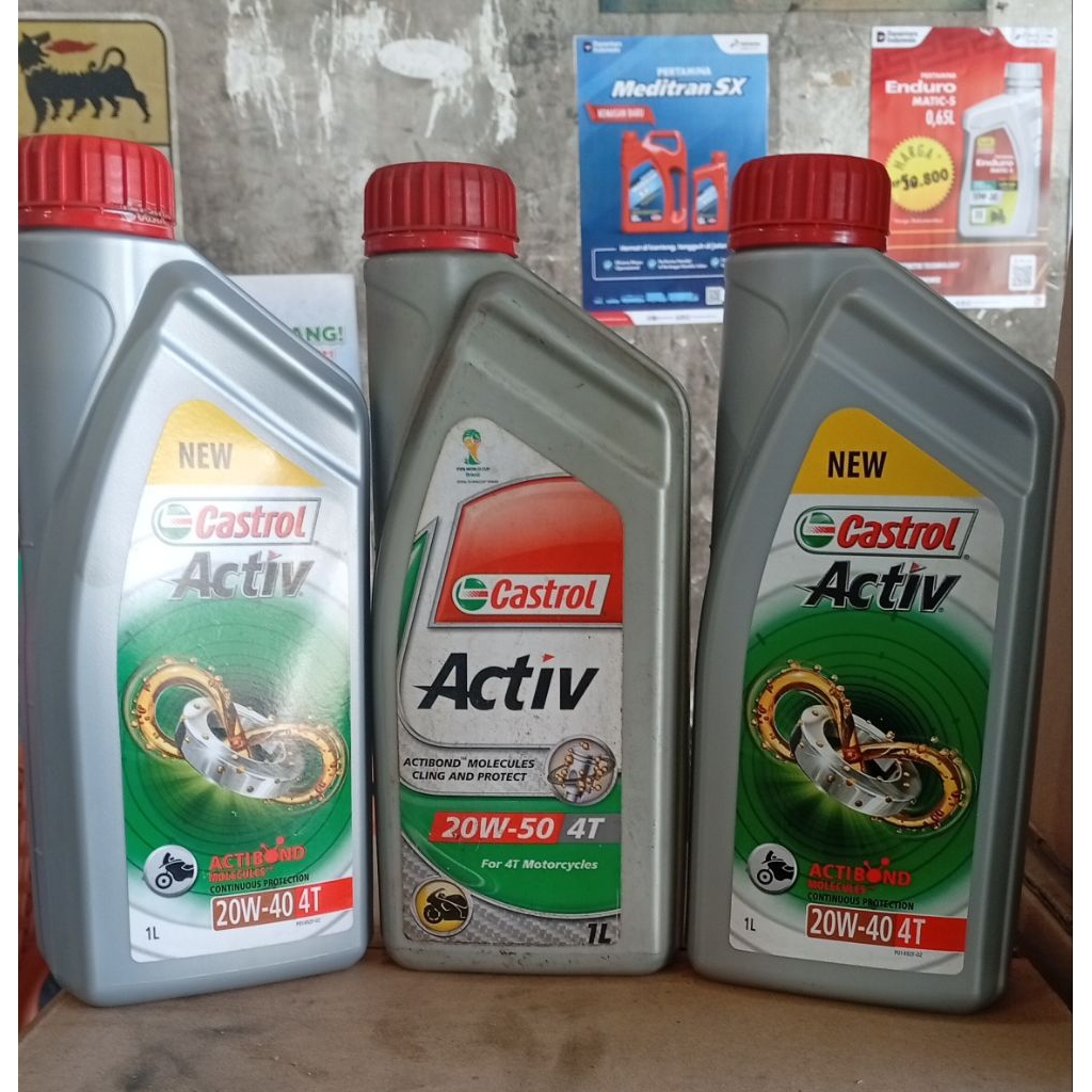 Oli Castrol Activ 20w-50 4T 0.8L Kemasan Lama Ori Cuci Gudang