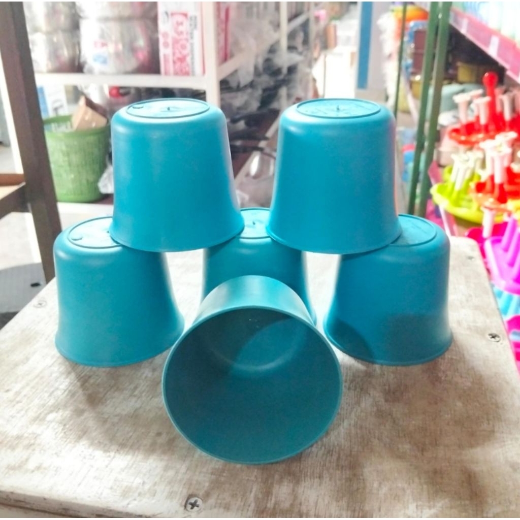 Gelas Plastik Denka Estetik 12 Pcs - Warna Biru