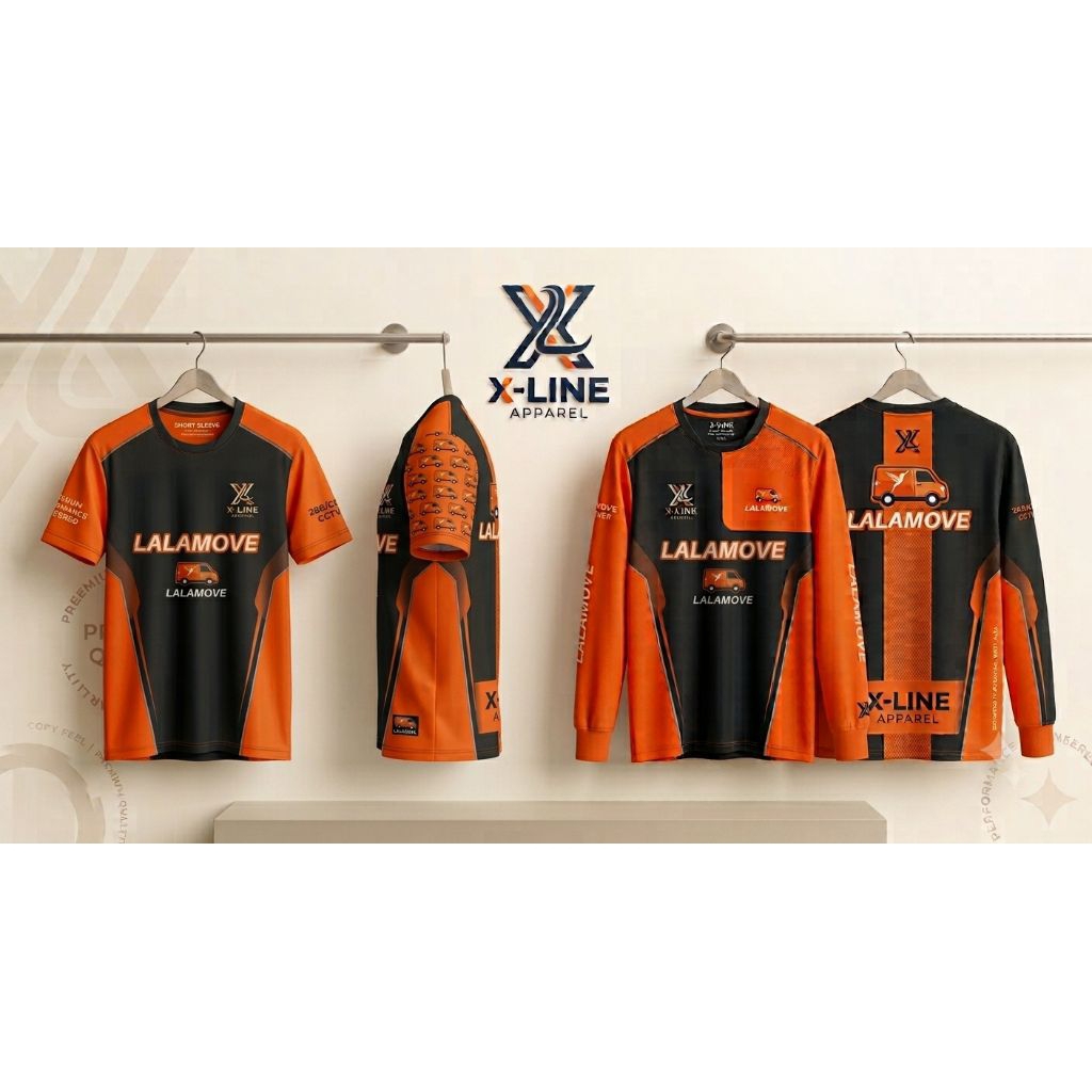 Kaos Jersey Lalamove Premium Driver / Baju Komunitas Kurir Lalamove Orange Black