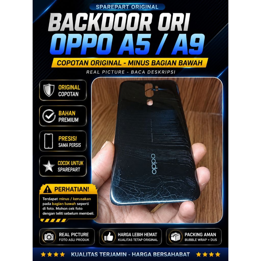 Backdoor OPPO A5 2020 A9 2020 Ori Copotan Minus Bagian Bawah Cek Foto
