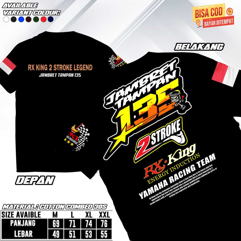 KAOS RX KING TERLARIS JAMBRET TAMPAN | T-SHIRT RXKING 2 STROKE LEGEND JT | Kaos Two Stroke 135cc - K