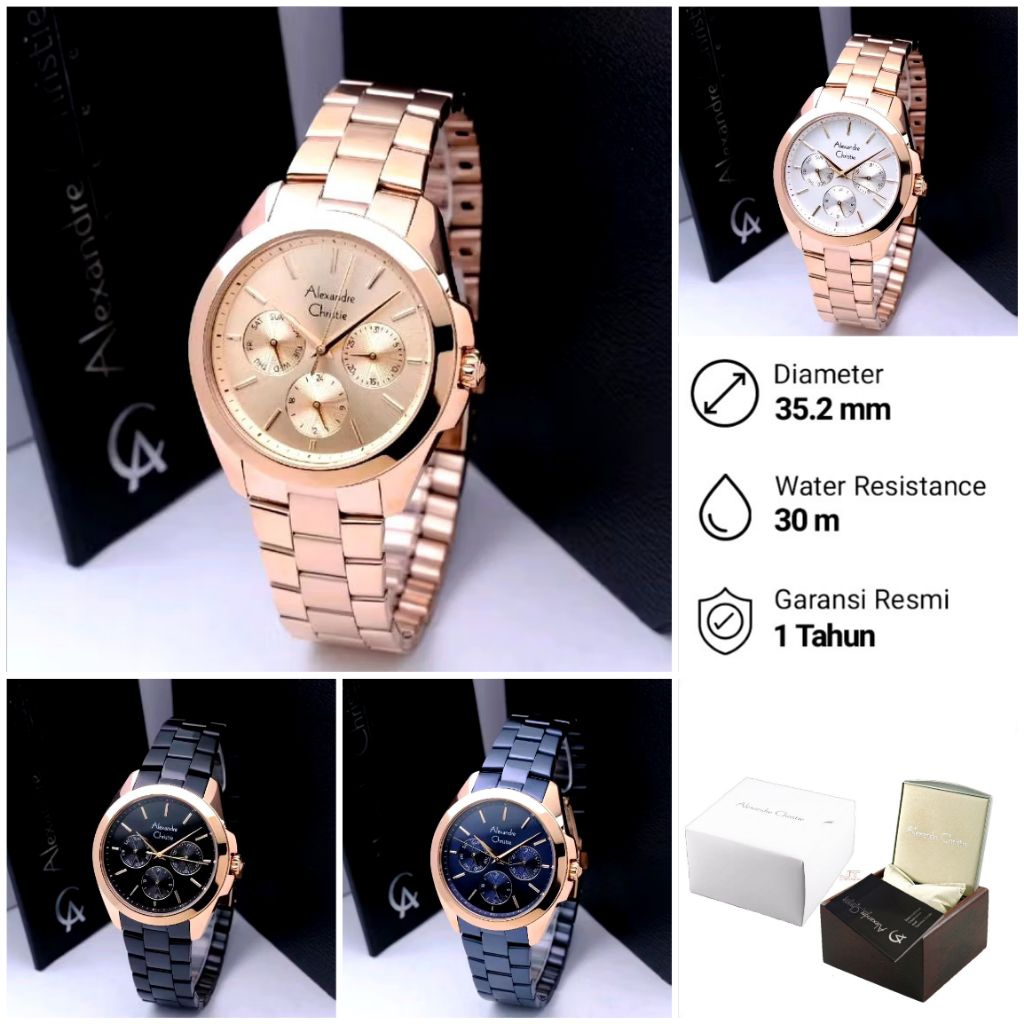 AC2977BF Jam Tangan Wanita Alexandre Christie AC 2977 Original