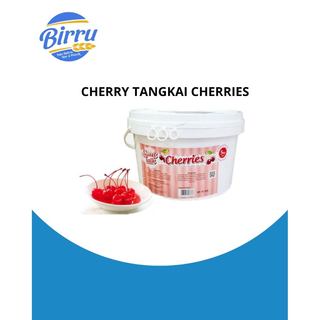 Cherry Merah Tangkai - Manis, Segar, dan Tidak Pecah (10 tangkai)