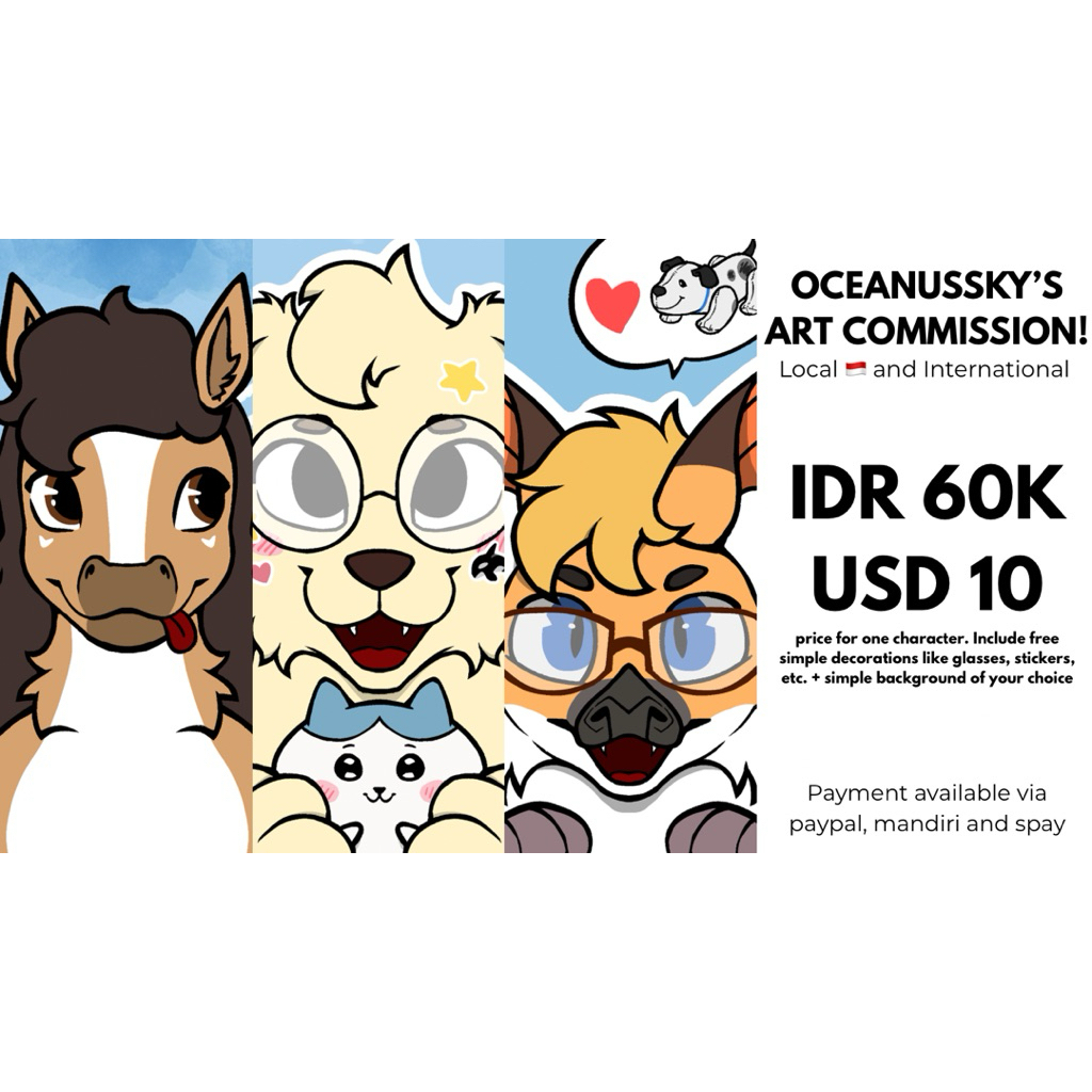 Oceanussky’s art commission/jasa buat gambar/furry art commission/jasa gambar furry