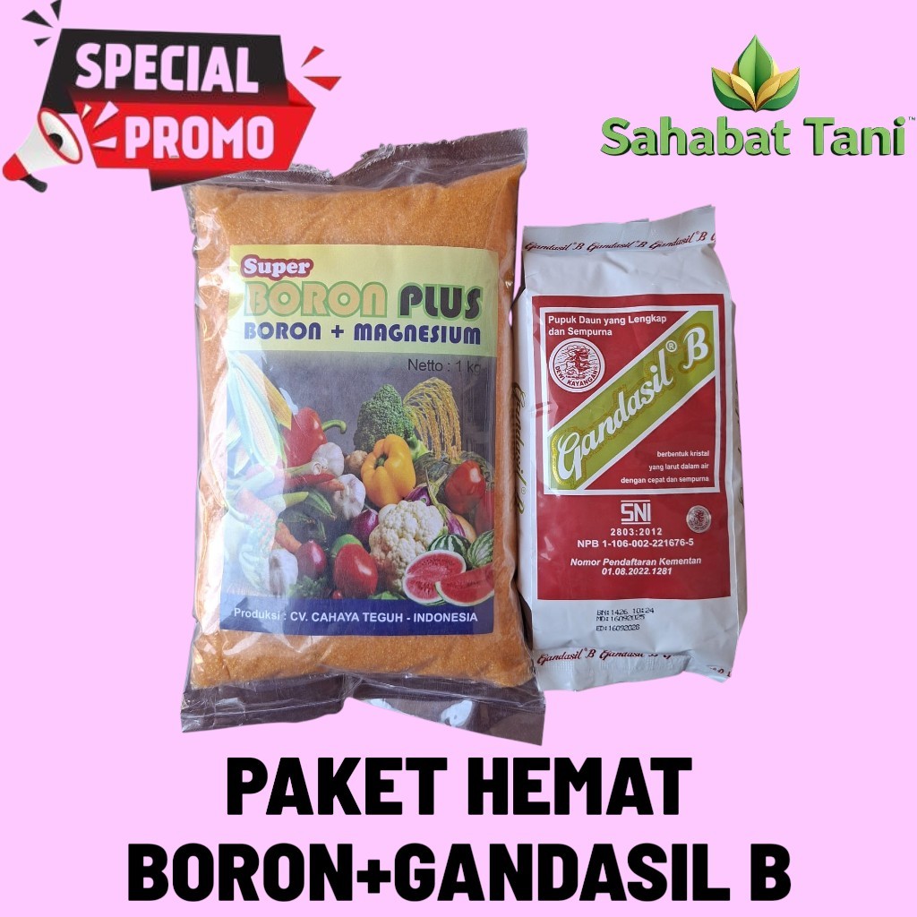 PAKET HEMAT Pupuk Boron Plus Boron+Magnesium 1kg+Gandasil B 500gr
