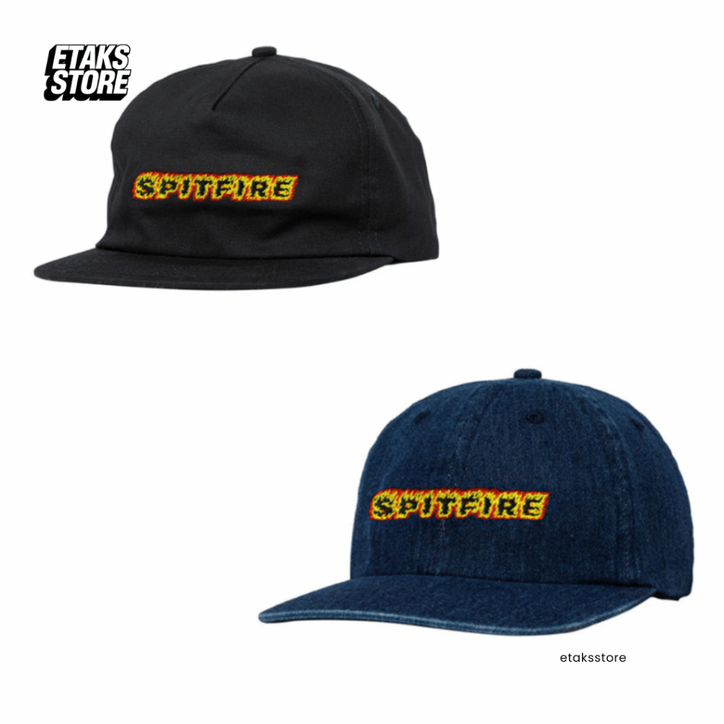 Topi Spitfire Flames Script Hat | Skateboard Headwear | Strapback Snapback Trucker| Import USA Origi