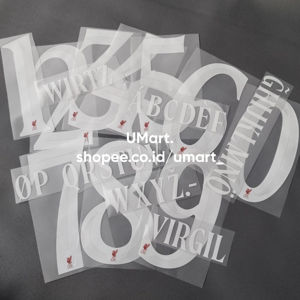 Nameset Liverpool UCL 2026/2027 Printing Direct To Film HD Nama Nomor Punggung