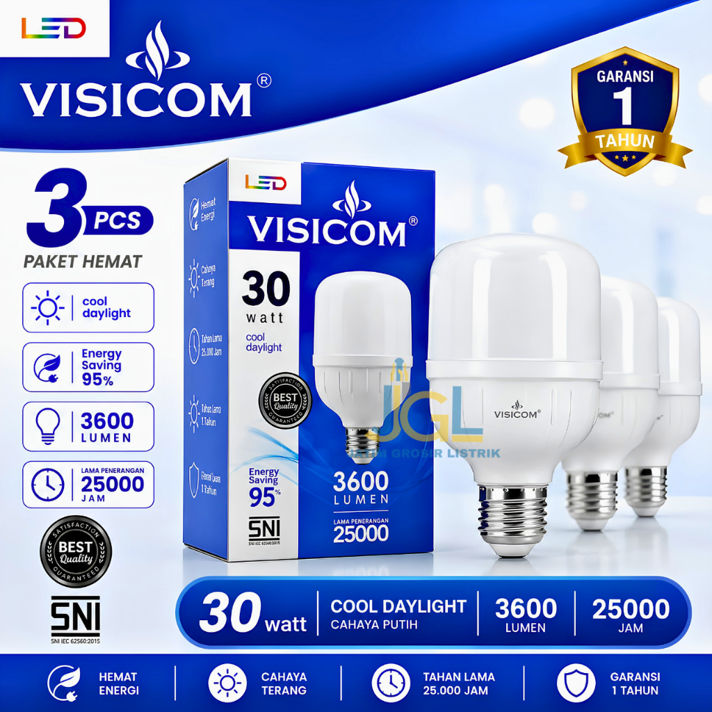 Paket 3 Pcs Visicom Lampu LED Visicom 30 Watt Kapsul Garansi 1 Tahun