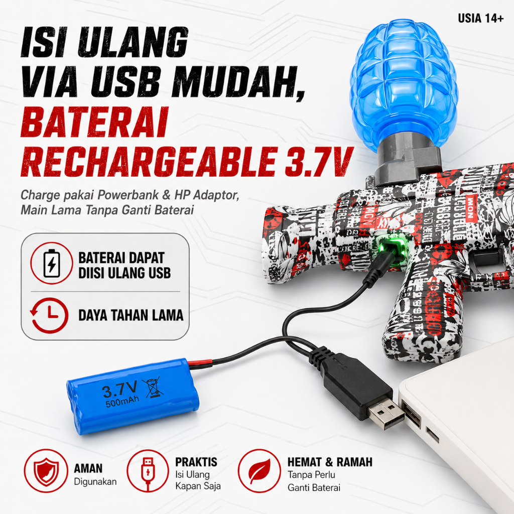 Mainan Water Gel Blaster Anak Laki Laki M416 Gell Tembak Tembakan Elektrik Otomatis FPS SNI