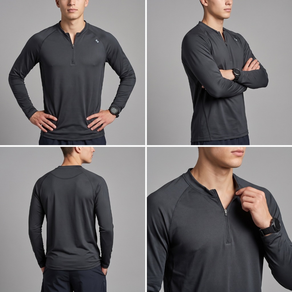 UNIQLO Longsleeve Kaos Ketat Pria Anti Bacterial Keren Size L-XL